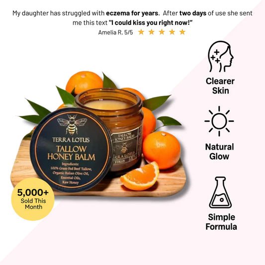 Organic Grass-Fed Beef Tallow Balm with Raw Honey