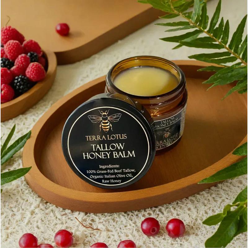 Organic Grass-Fed Beef Tallow Balm with Raw Honey