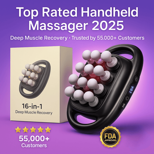 16 Head Massager — Deep Tissue with 30 Levels & 30 Modes